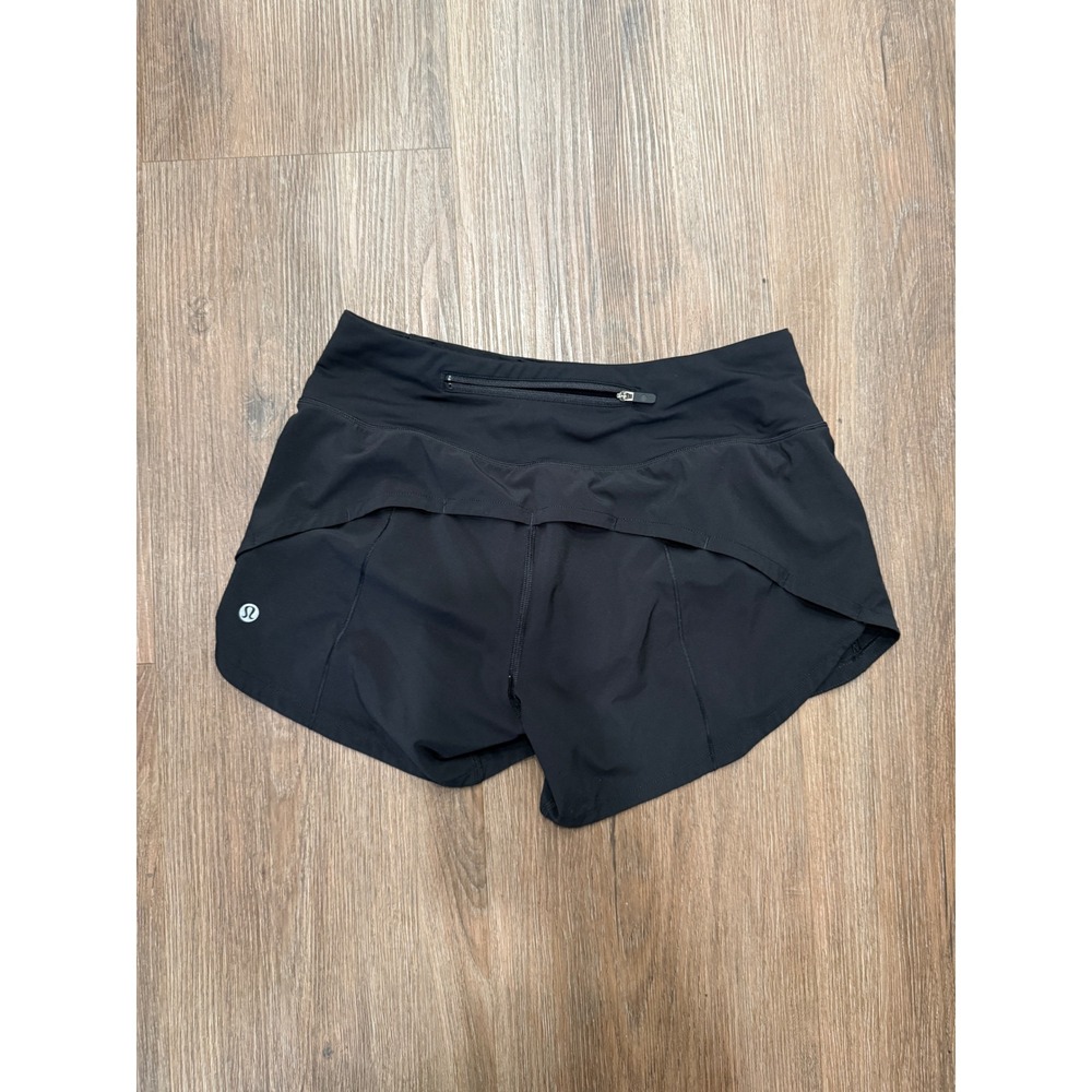 Lululemon Speed Up Low-Rise Lined Short 4 Black Womens Size 4 LW7AYNS